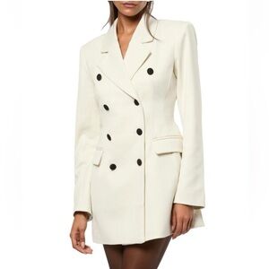 NWT WEWOREWHAT Ivory Peplum Wool-Blend Blazer Mini Dress 2